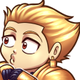 Emote de Gilgamesh de la serie Record of Ragnarok con expresion de sorprendido