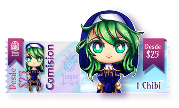 Portada comision ilustracion dibujo chibi diseño boleto de concierto